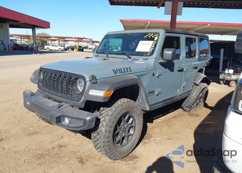 2024 Jeep Wrangler 4-Door Willys 4X4 z USA, uszkodzony, nr VIN 1C4PJXDG4RW351628